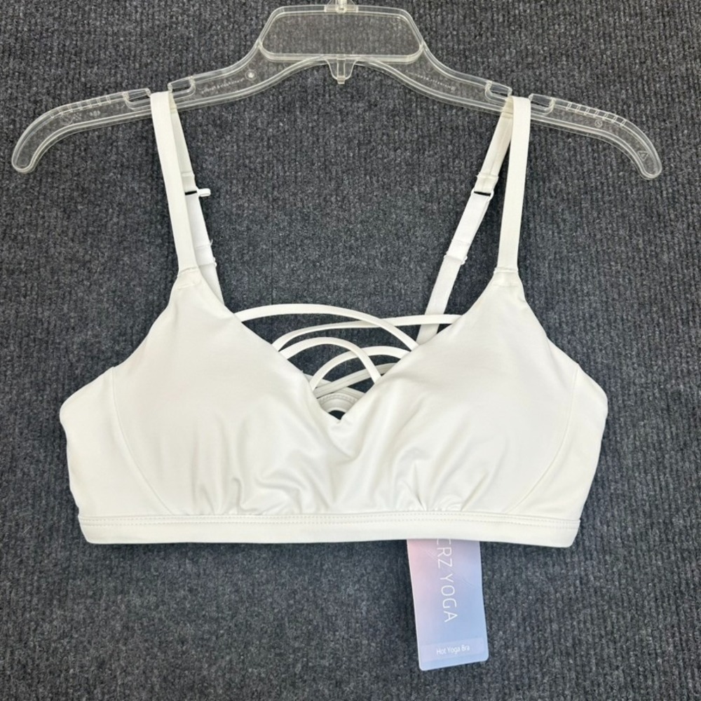 CRZ YOGA Women's Strappy Sports Yoga Bra Cross Back White Size Small - Lot of 2
